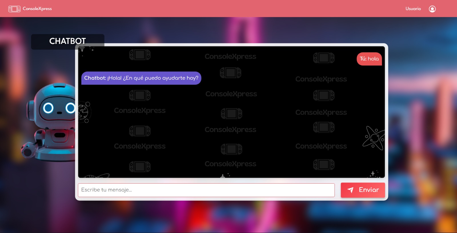 Chatbot de asistencia de ConsoleXpress